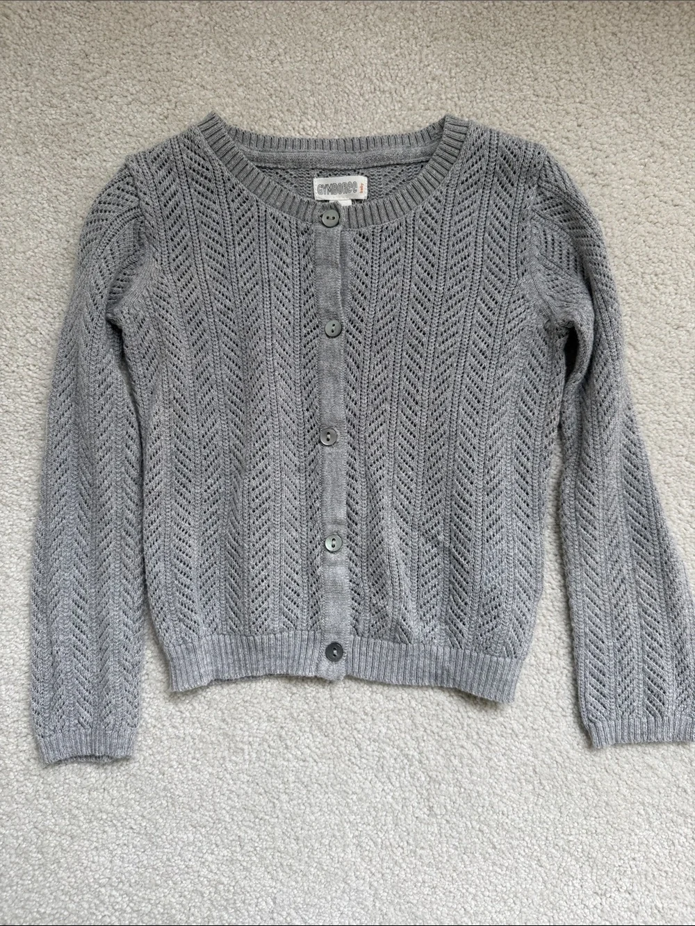 Gymboree Gray Cable Knit Button-Front Cardigan